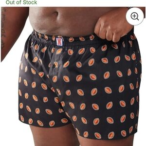 Savage X Fenty Black Boxers with Football Design SZ XL